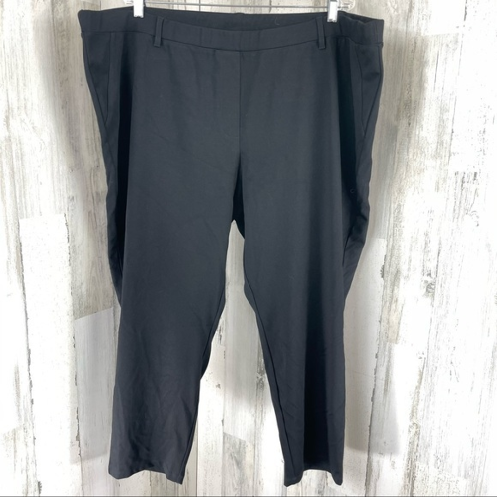 Susan Graver Women's Plus Size Petite Black‎ Straight Leg Pull On Pants Sz 3XP